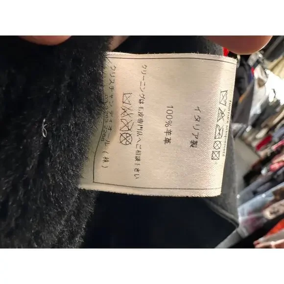 Christian Dior Black Genuine Leather Shearling Jacket sz.36 FR - Picture 6 of 6